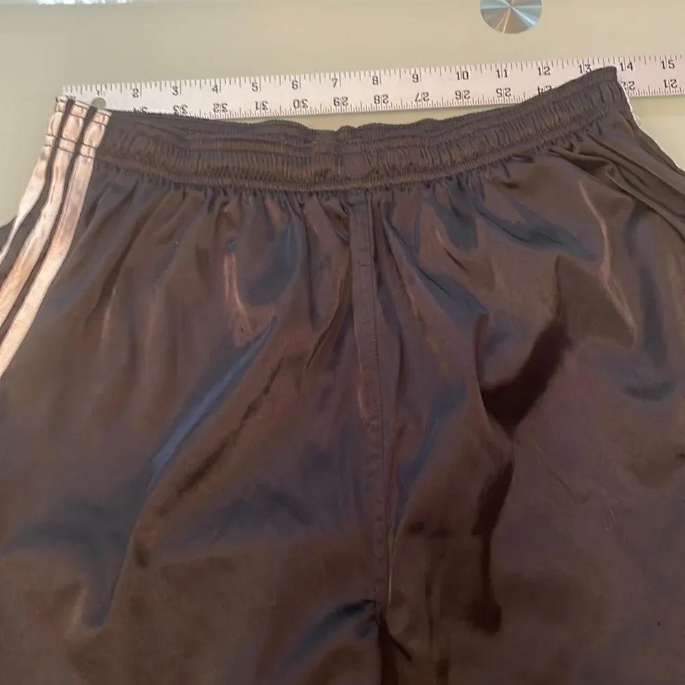 COPY - Adidas shorts large black white stripes no draw string climalite